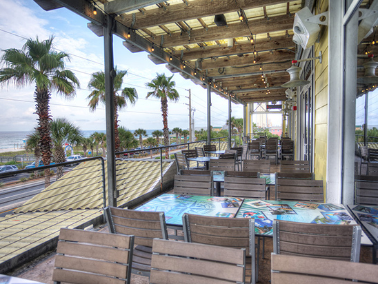 Bama Breeze Deck interior with chairs and tables